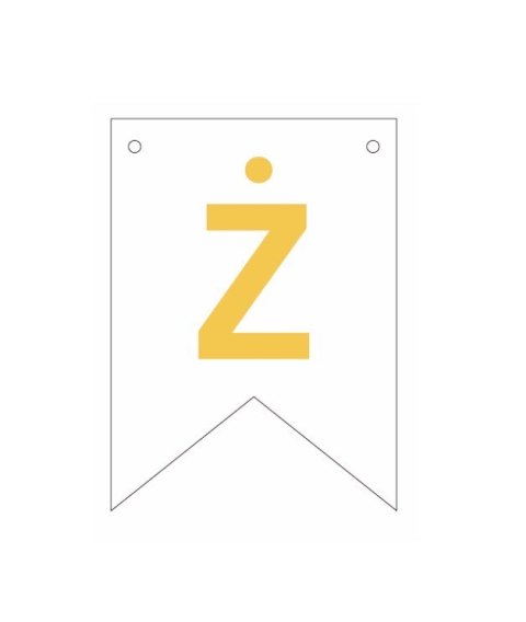 Baner biała złoty litera Ż 16,5 cm Baner biała złoty litera Ż 16,5 cm