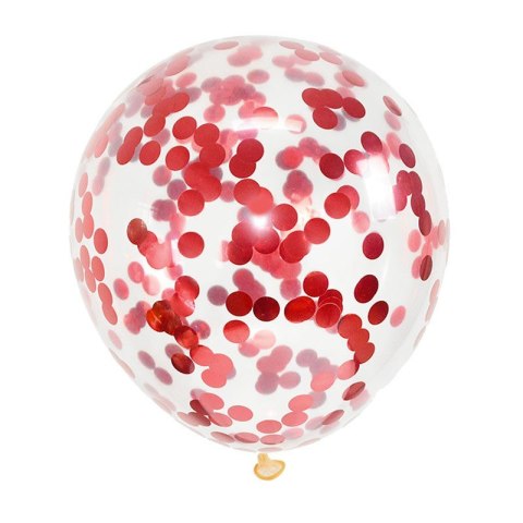 Balony lateksowe 12 cali 100szt z konfetti czerwonym Balony lateksowe 12 cali 100szt z konfetti czerwonym