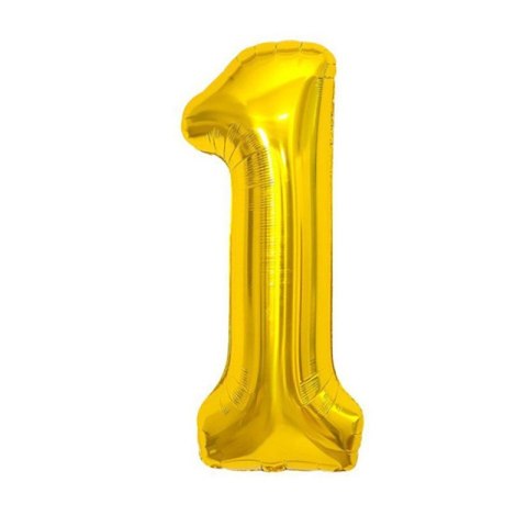 Balon foliowy cyfra 1 złoty , 32 cale Balon foliowy cyfra 1 złoty , 32 cale